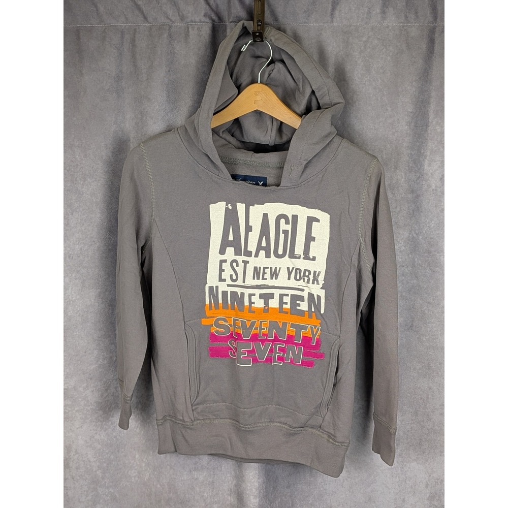 American Eagle‎ Outfitters Women Grey Pullover Hoodie Sweatshirt Small C158